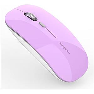 Uiosmuph Q5 Mouse Wireless Ricaricabile,Senza Fili Silenzioso 2,4G 1600DPI Mouse Portatile da Viaggio Ottico con Ricevitore USB per Windows 10/8/7/XP/Vista/PC/Mac(Purple)