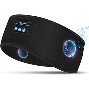 flintronic Cuffie per Dormire, Fascia Cuffie Bluetooth V5.0, Cuffie Fascia Sportiva, Cuffie Bluetooth Dormire per Dormire, Sport, Viaggi (Nero)