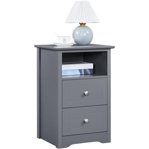 Yaheetech Comodino Camera da Letto con Cassetti 40 x 35 x 60 cm Tavolino Lato Cassettiera Moderno Organizzatore Porta Oggetti Grigio Scuro