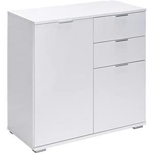 Casaria® Cassettiera Alba 2 Cassetti 2 Ante 71x74x35 cm Mobile Comò Entrata Credenza Effetto Legno Mobiletto Ingresso