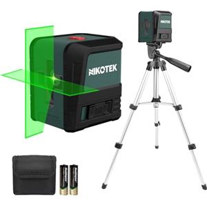 Nikotek Livella Laser Autolivellante con Treppiede,NIKOTEK Livella Laser a Raggio Verde Laser Orizzontale e Verticale a Linee Incrociate per la Decorazione Domestica Custodia per il Trasporto