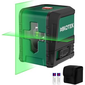 Nikotek Livella Laser Autolivellante,NIKOTEK Livella Laser a Raggio Verde Laser Orizzontale e Verticale a Linee Incrociate per la Decorazione Domestica Custodia per il Trasporto(Batteria Inclusa)