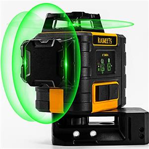 KAIWEETS Livella Laser Autolivellante Verde 3x360°, livella laser Professionale 360, Carica USB, Modalità Autolivellante e Pulsata (Con 1 Batterie Ricaricabili)