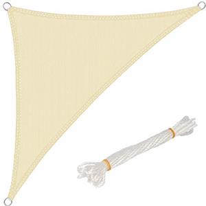WOLTU Vela ombreggiante 2.5x2.5x3.5m in HDPE 180 g/m² Traspirante Tenda a Vela Parasole Triangolare Protezione Solare Respirante Anti UV Giardino Esterni Beige