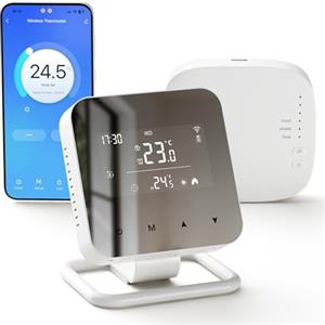 BEOK CONTROLS Termostato Programmabile giornaliera,a batteria digitale intelligente，cronoermostato WiFi intelligente, adatto per caldaie a gas,compatibile con Alexa e Google Assistant - controllo Tuya