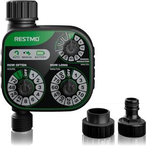 RESTMO Timer di irrigazione analogico a 3 sfere, controllo meccanico dell'irrigazione automatica con ritardo manuale e anti-pioggia, sistema di irrigazione per irrigatori e tubi da giardino