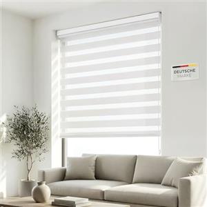 Victoria M. Tenda a Rullo Doppia Giorno e Notte, Per Porte e Finestre, Montaggio a Parete e Soffitto, 120 x 175 cm, Bianco