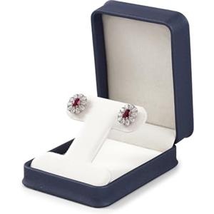 Oirlv Scatola per Orecchini In Pelle PU, Per Riporre Gli Orecchini (Blu)