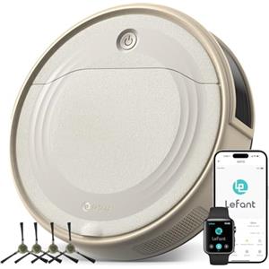 LEFANT M310 Robot Aspirapolvere 4500Pa, 180Min, Evitamento Ostacoli, 4 Modalità, WiFi/App/Alexa, Ultra Sottile 28cm, Aspirapolvere Robot per Peli Animali e Pavimenti Duri, Champagne