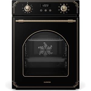 Klarstein Elizabeth Slim - Forno da Incasso, 49L, 9 Funzioni, Pulizia a Vapore, Timer Digitale, Forno Elettrico Ventilato, Sportello Rimovibile, Classe Energetica A, Design Nero, 45cm