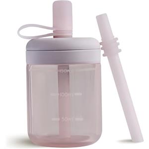 Moonkie Borraccia con Cannuccia, Bicchiere Antigoccia Bambini Silicone, Bicchiere con Cannuccia, Tazza con Cannuccia senza BPA, per Lavastoviglie, 6 Mesi+, 5oz(Lilla morbido)