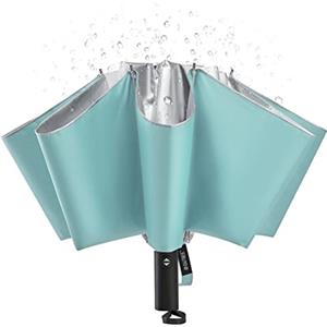 G4Free UPF 50+ protezione UV 150 pollici grande ombrello da viaggio inverso, 10 costole antivento compatto blocco solare invertito ombrello auto automatico aperto