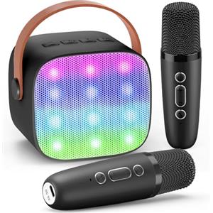 Dislocati Karaoke con 2 Microfono Karaoke Bluetooth, Regalo Bambino 3-12 Anni Maschio Cassa Karaoke Portatile con Microfono Wireless per Bambini e Adulti Giochi Bambino 3-12 Anni Regali Natale Bambino