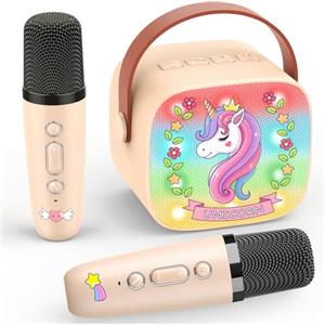 Dislocati Karaoke per Bambini con 2 Microfono Bambini Bluetooth, Regalo Natale Bambina 3-12 Anni Microfono Wireless Karaoke Giochi Bimba 3-12 Anni Microfono Cambia Voce Giocattoli Bambina 3-12 Anni