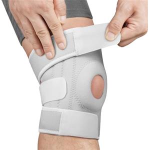 ACWOO Tutore Ginocchio, Ginocchiera Ortopedica Rotulea Confortevole con Stabilizzatori Laterali, Regolabile Ginocchiera Sportiva Neoprene per Corsa, Lesioni al Menisco, Infortunio Sportivo, Grigio