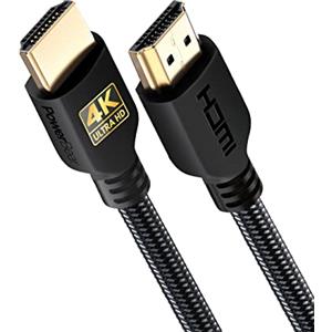 PowerBear Cavo HDMI 4K 0,3 m | Alta velocità, nylon intrecciato e connettori dorati, 4K a 60 Hz, Ultra HD, 2K, 1080P, ARC e CL3 | per laptop, monitor, PS5, PS4, Xbox One, Fire TV e altro ancora