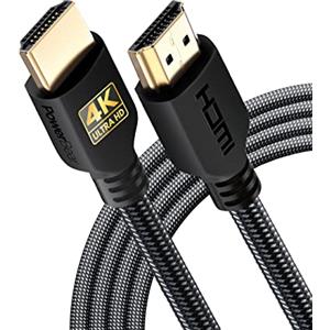 PowerBear Cavo HDMI 4K PowerBear 3 m | Alta velocità, nylon intrecciato e connettori dorati, 4K a 60 Hz, Ultra HD, 2K, 1080P, ARC e CL3 | per laptop, monitor, PS5, PS4, Xbox One, Fire TV e altro ancora