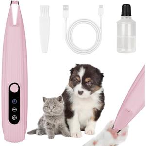 OFFCUP Trimmer Elettrico per Piede per Animali, Tagliacapelli per Cani, Tosatrice per Gatti Elettrico Forbici, per Tagliare i Peli del Cane Intorno a Zampe, Orecchie, Occhi, Viso (Rosa)