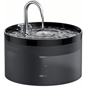 GIOTOHUN Fontanella per Gatti, GIOTOHUN Fontanella Gatti, 2L Fontanella Gatto, Forma di Rubinetto, Pompa Dell'acqua Super Silenziosa, Filtraggio dei Peli Randagi, Due tipi di Modalità di Flusso Dell'Acqua,Nero