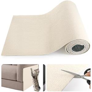 Kasanni Tappeto Tiragraffi Per Gatti 200 Cm X 40 Cm Autoadesivo Antigraffio Gatto Divano Diy Tappetino Tiragraffi Per Gatti Proteggi Adatto Per la Protezione di Divani (bianco)