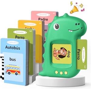 VISATOR Talking Flash Cards Schede Flash Cards Parlanti Flash Cards Flash Cards Bambini Giocattoli Educativi per Bambini 2 3 4 5 6 Anni Autismo Giochi Regali di Compleanno Giochi Montessori(Verde Spagnolo)
