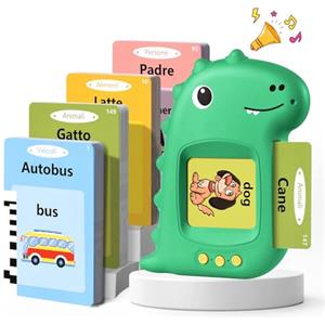 VISATOR Talking Flash Cards Schede Flash Cards Parlanti Flash Cards Flash Cards Bambini Giocattoli Educativi per Bambini 2 3 4 5 6 Anni Autismo Giochi Regali di Compleanno Giochi Montessori(Verde Italiano)