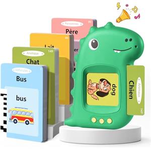 VISATOR Talking Flash Cards Schede Flash Cards Parlanti Flash Cards Flash Cards Bambini Giocattoli Educativi per Bambini 2 3 4 5 6 Anni Autismo Giochi Regali di Compleanno Giochi Montessori(Verde Francese)