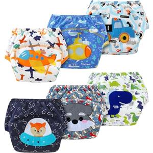 AUYAO 6 Pz Mutandine di Apprendimento Unisex, Pantaloni da Vasino Lavabile in Cotone