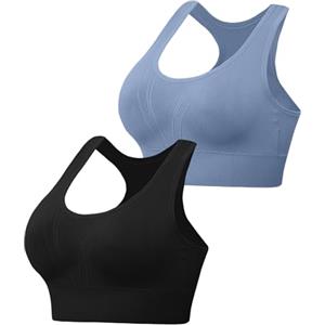 Litherday Reggiseno Sportivo Donna Push-Up Senza Ferretto con Imbottiture Rimovibili Top Sportivo Fitness Palestra Corsa Yoga Running Confortevole a Costine