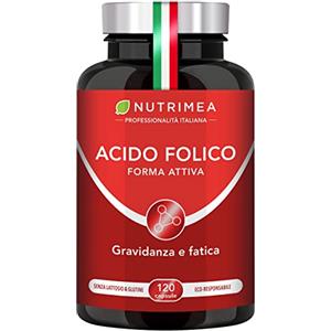 Laboratoires Nutrimea Acido Folico | Vitamina B9 In Forma Attiva | Assimilazione Superiore | Riduce l'Affaticamento Fisico | Contrasta la Stanchezza Mentale | 120 Capsule Vegane | Nutrimea