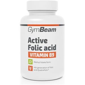 GymBeam Acido Folico Attivo, 400 mg, con Quatrefolic, Vitamina B9 per la Crescita dei Tessuti Embrionali, Acido Folico per Favorire il Concepimento, Supporta la Divisione Cellulare