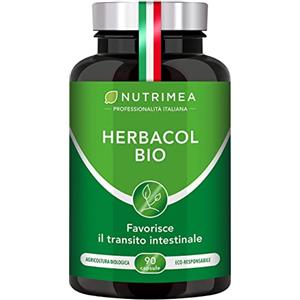 Plastimea HERBACOL BIO | Cumino, Psillio, Finocchio e Aloe Vera | Contro Stitichezza, Gonfiore e Difficoltà di Digestione | Pulisce il Colon e l'Intestino | 90 Capsule