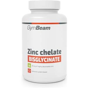 GymBeam Integratore di Zinco da 15 mg, Integratore di Zinco Bisglicinato altamente assorbibile, sostiene la salute delle ossa, mantiene i normali livelli di testosterone (90 tabs)