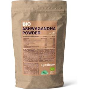 GymBeam Ashwagandha in Polvere BIO 100g, Adattogeno per Gestione dello Stress, Qualità BIO, Ottima per Frullati e Bevande, Conosciuta come Ginseng Indiano, Aiuta a Controllare il Cortisolo