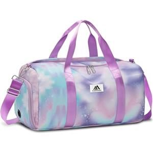 flintronic Borsone Palestra, Impermeabile Borsa da Viaggio Bambina, Borsa Sportiva con Scomparto Scarpe e Strato Umido, Borsone da Viaggio Duffel per Bambini (Viola)