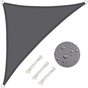 WOLTU Vela Ombreggiante 2.5x2.5x3.5m in PES 160 g/m² Idrorepellente Tenda a Vela Parasole Triangolare Protezione Solare Respirante Anti UV Giardino Esterni Grigio