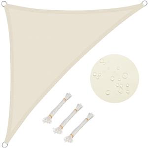 WOLTU Vela ombreggiante 2.5x2.5x3.5m in PES 160 g/m² Idrorepellente Tenda a Vela Parasole Triangolare Protezione Solare Respirante Anti UV Giardino Esterni Crema