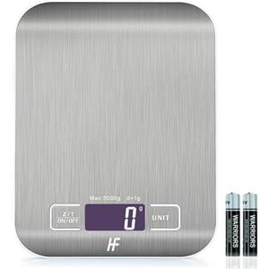 HomeFashion Bilancia da cucina digitale Bilancia per alimenti con piattaforma in acciaio inossidabile elettronica con display LCD retroilluminato Multifunzione per uso domestico e 5kg 1g 11libbr