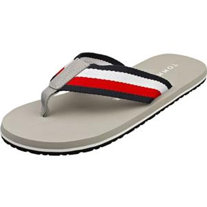 Tommy Hilfiger Uomo Infradito Beach Sandal Ciabatte, Grigio (Antique Silver), 40