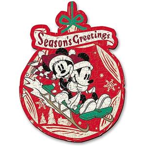 Trefl - Puzzle in Legno 3D: Disney, Avventura Natalizia per Topolino e Minnie - 160 Pezzi, Wood Craft, Forme Irregolari, 10 Figurine, Moderno Puzzle Premium, per Adulti e Bambini dai 9 Anni di età