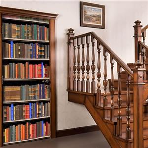 Buohwiwe Adesivi per Porte Interne Libreria Vintage Adesivo Porta 3D Scaffale Autoadesiva Carta Parati 70x200 cm Decorazione da Parete Poster Murale per Soggiorno Camera da letto a/694