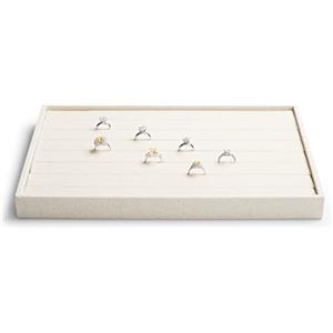 Papten vassoio portagioie impilabile in iuta, cassetto portagioielli, espositore per orecchini e anelli (beige)
