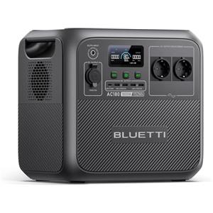 BLUETTI Centrale Elettrica Portatile AC180, 1152Wh LiFePO4 Generatore Solare 2 1800W (2700W Picco) AC Uscite, 0-80% in 45 Min, Emergenza Elettricità per Campeggio, Fuori Rete, Interruzioni Corrente