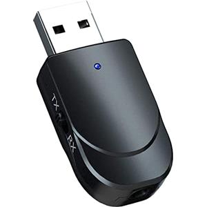 Rtinle Ricevitore trasmettitore USB Bluetooth 5.0, mini adattatore AUX wireless per auto, con jack da 3,5 mm, adattatore audio Bluetooth per PC/TV/sistema audio per auto/altoparlante cablato