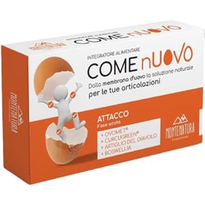 MONTENATURA COME nUOVO Attacco | Integratore Articolazioni Fase Acuta | Ovomet (Collagene+Acido Ialuronico), Curcuma, Boswellia, Artiglio del Diavolo | Cervicale, Schiena, Ginocchia | 10 compresse