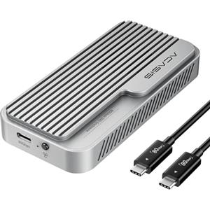 ACASIS Case SSD M.2 NVMe da 80 Gbps, compatibile con Thunderbolt4 V2.0, retrocompatibile con thunderbolt 5/4V1.0, USB3.2/3.1/3.0 con ventola di raffreddamento(Silver)