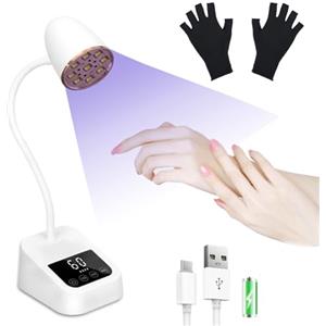 Kimco Lampada UV LED Unghie Professionale 27W - Senza Fili Ricaricabile con 3 Modalità Timer, Design Collo di Cigno per Asciugatura Rapida e Sicura, Ideale per Manicure a Casa e in Salone