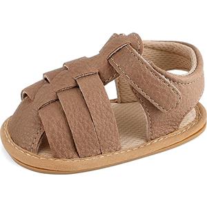 MASOCIO Sandali Neonato Neonata Estivi Sandalo Bimbo Bimba Scarpe Primi Passi 0 Scarpine Estive Taglie 18 3-6 Mesi Marrone 2
