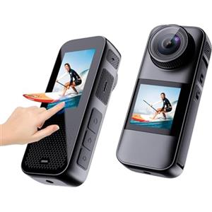 Xilecam Action Cam Doppio Schermo, 4K 60FPS, Touch Screen HD da 2,2 pollici,con Dash Cam Moto Anti-vibrazione e Accessori di Montaggio, Adatta Per Gli Sport All'aria Aperta e l'equitazione