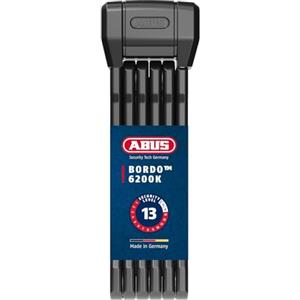 ABUS Lucchetto pieghevole Bordo 6200K 90 SH - Lucchetto flessibile per bicicletta con staffa - Corpo serratura girevole a 360° - Sicurezza grazie all'acciaio temprato e al cilindro XPlus - 94 cm, nero